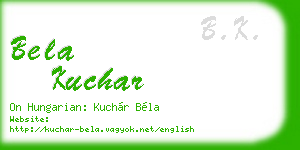 bela kuchar business card